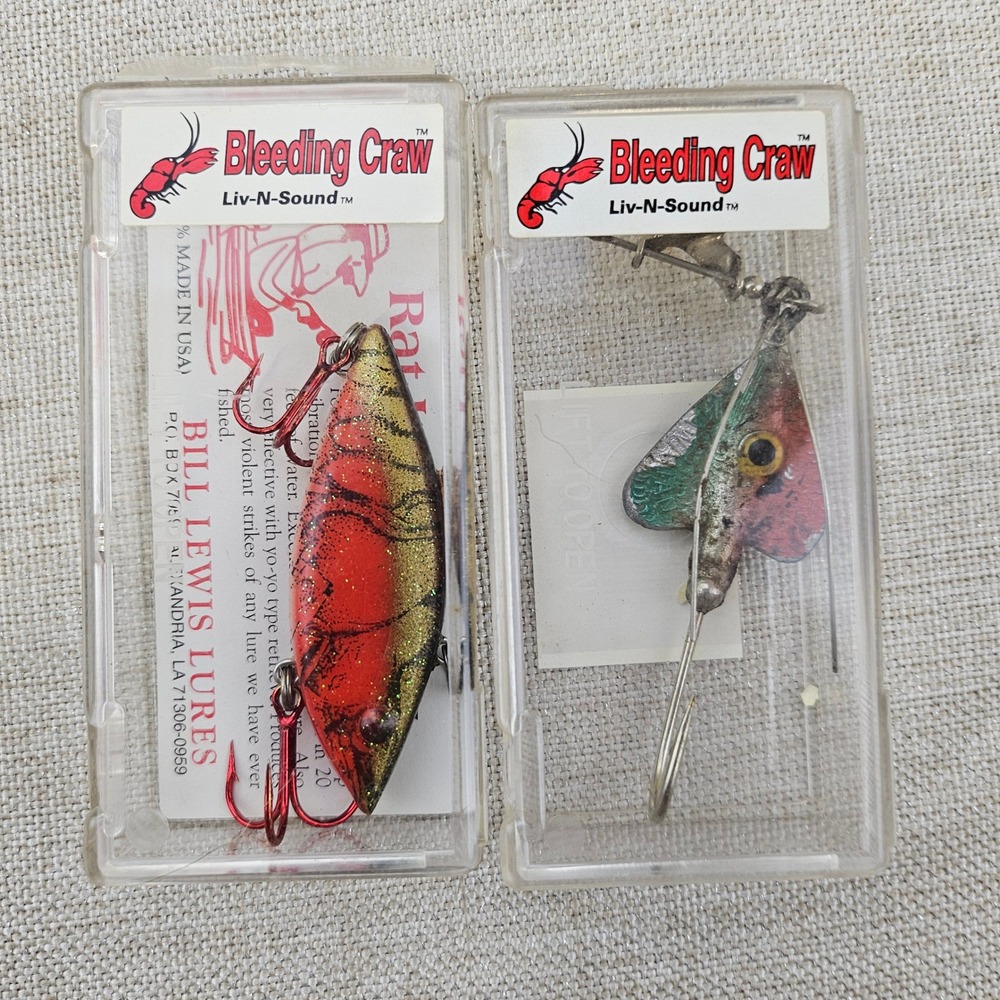 Bill Lewis Lures Bleeding Craw Liv N Sound Fishing Lure MT391 Lot of 2